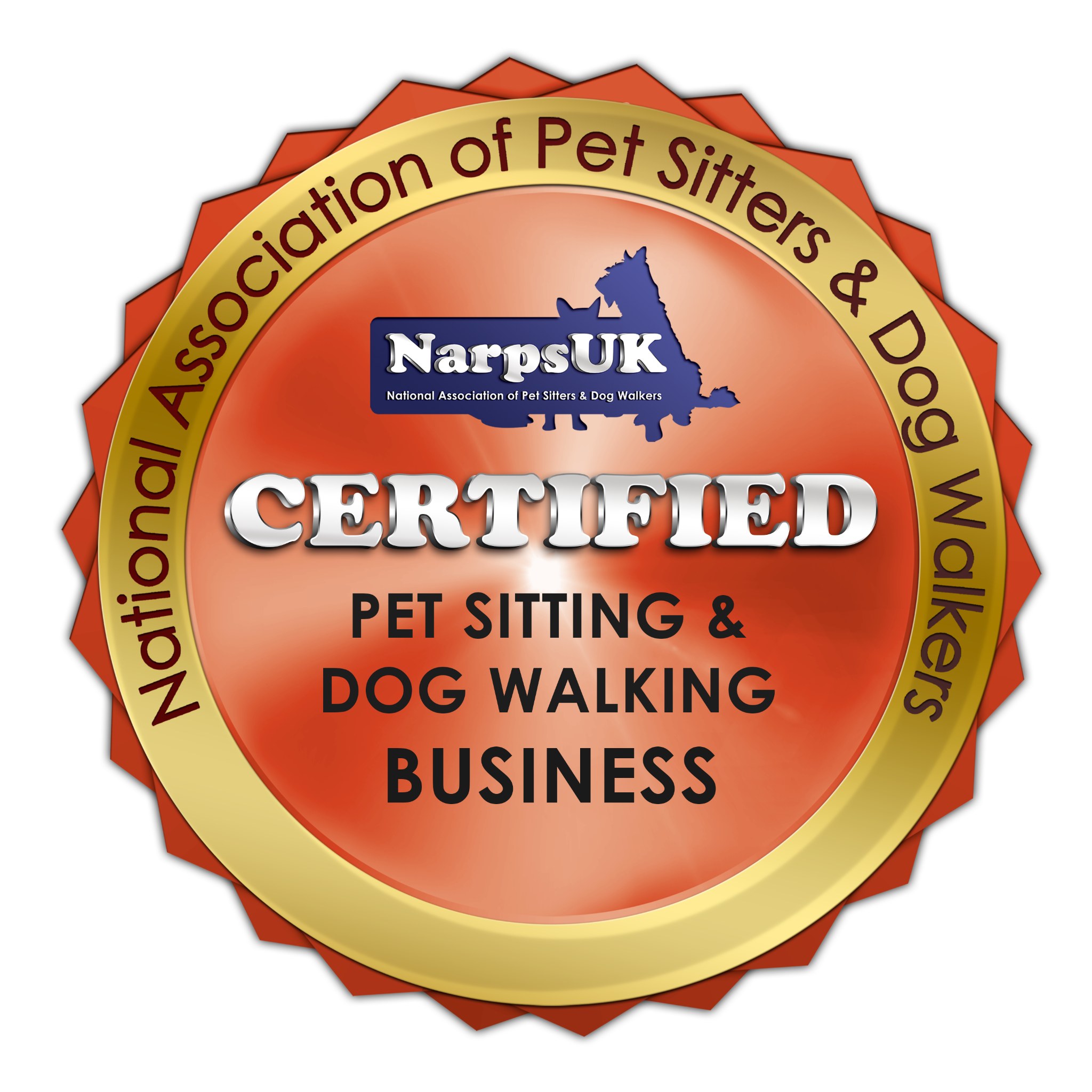 NarpsUK certified pet sitting and dog walking business badge